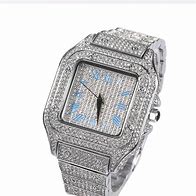 UWIN Luxury Full Iced Out Diamond Quartz Watch Digital Square Dial Pink Roman Numbers Watches Hip Hop Women Men Rapper Jewelry